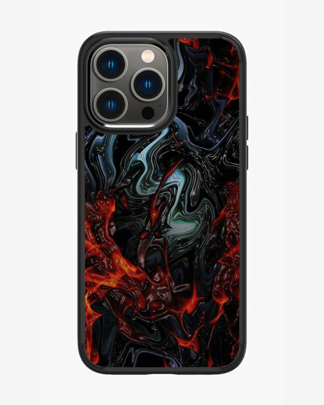 Red Silver Metal Liquid Printed iPhone Case