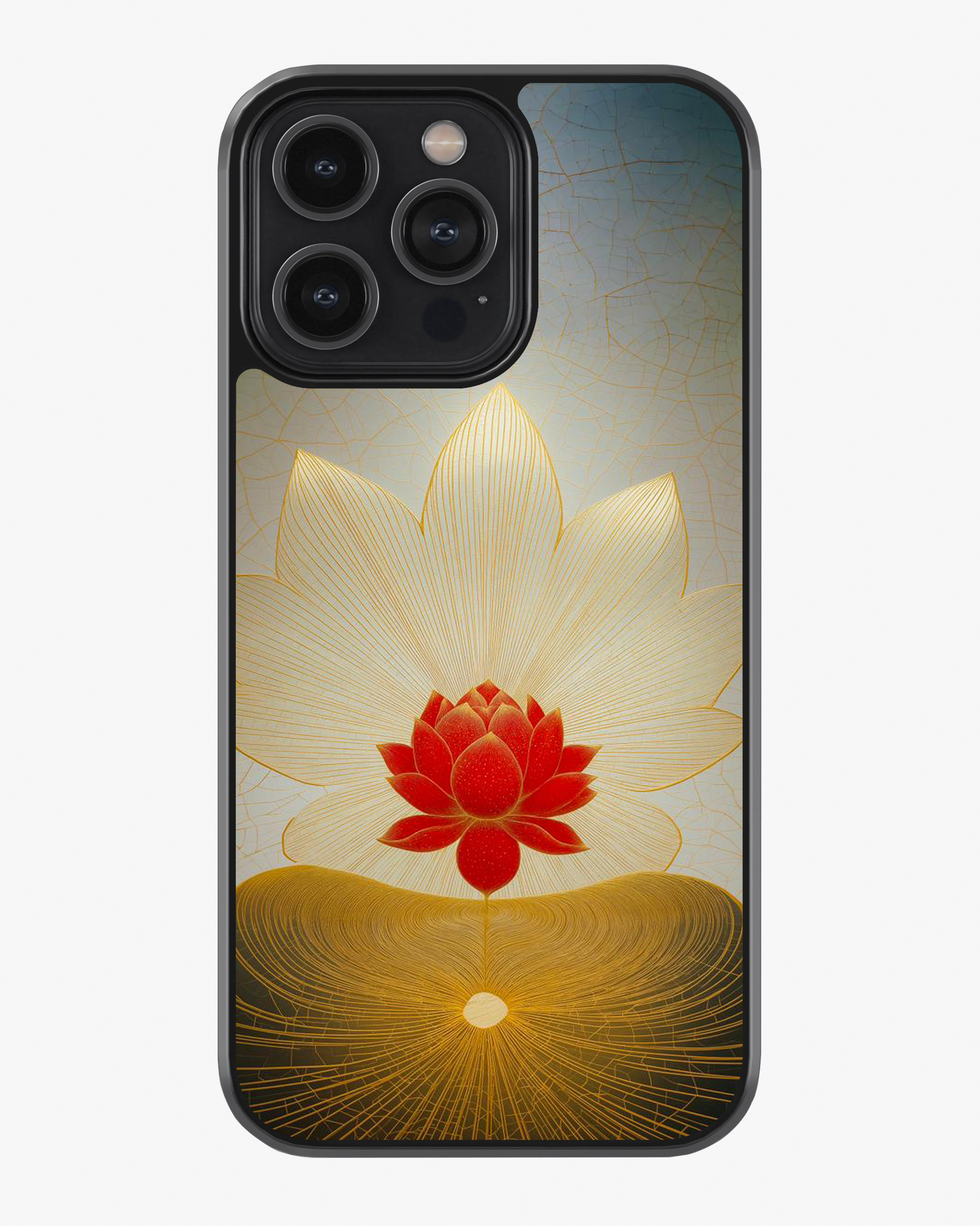 Sacred Lotus – Golden Geometry Spiritual Premium Case Cover Glass Case