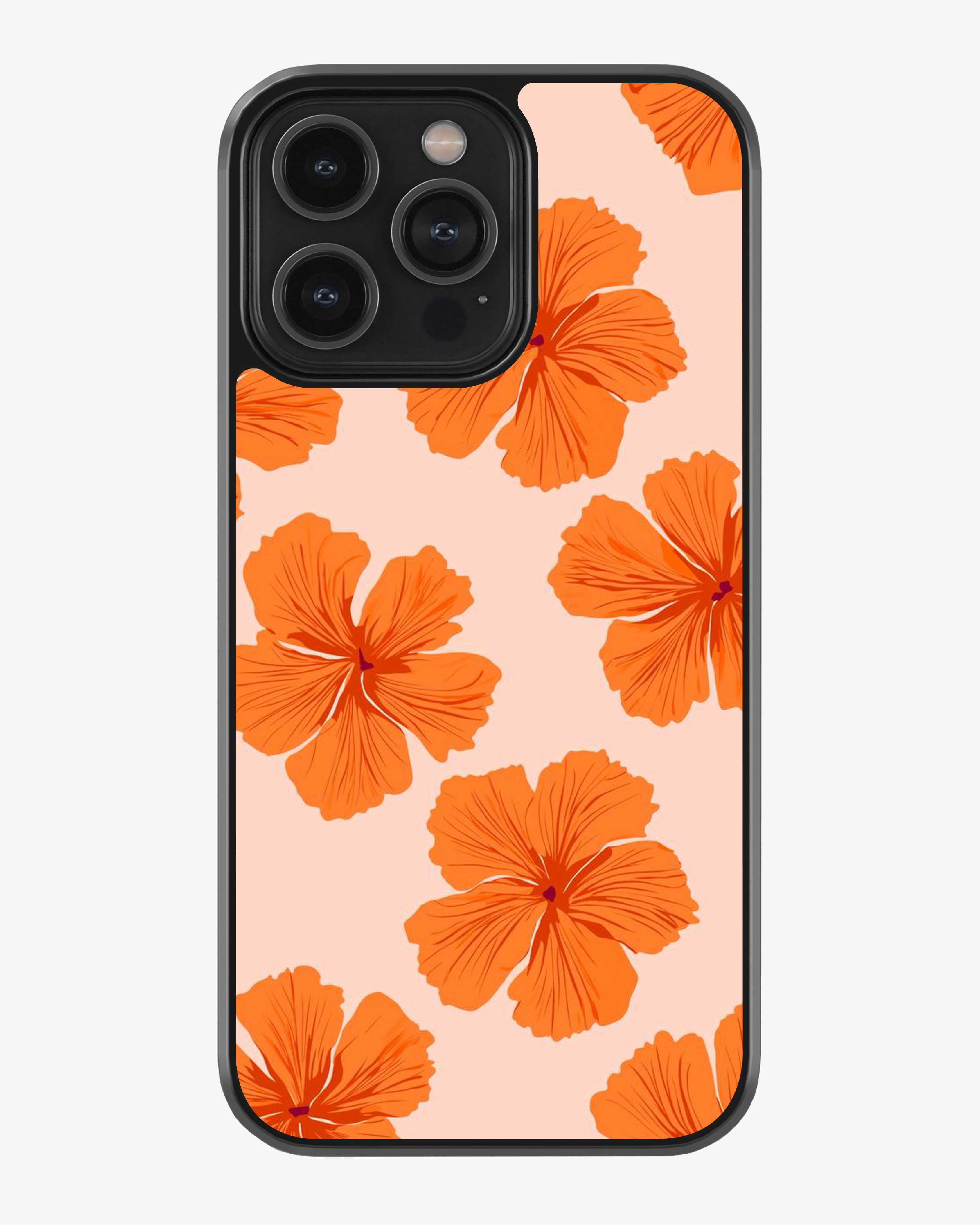 Tropical Bloom – Orange Hibiscus Minimal Floral Premium Case Cover Glass Case