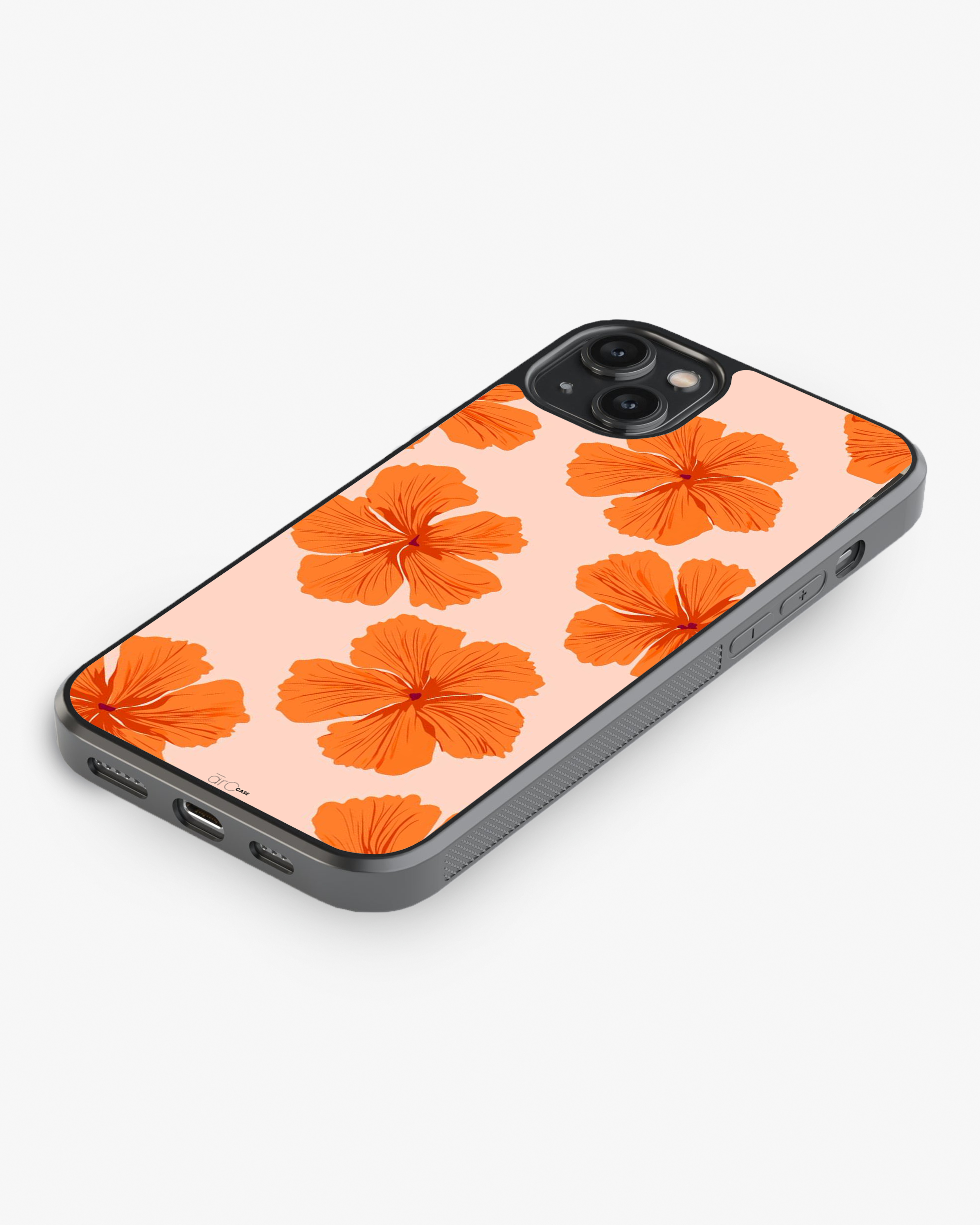 Tropical Bloom – Orange Hibiscus Minimal Floral Premium Case Cover Glass Case