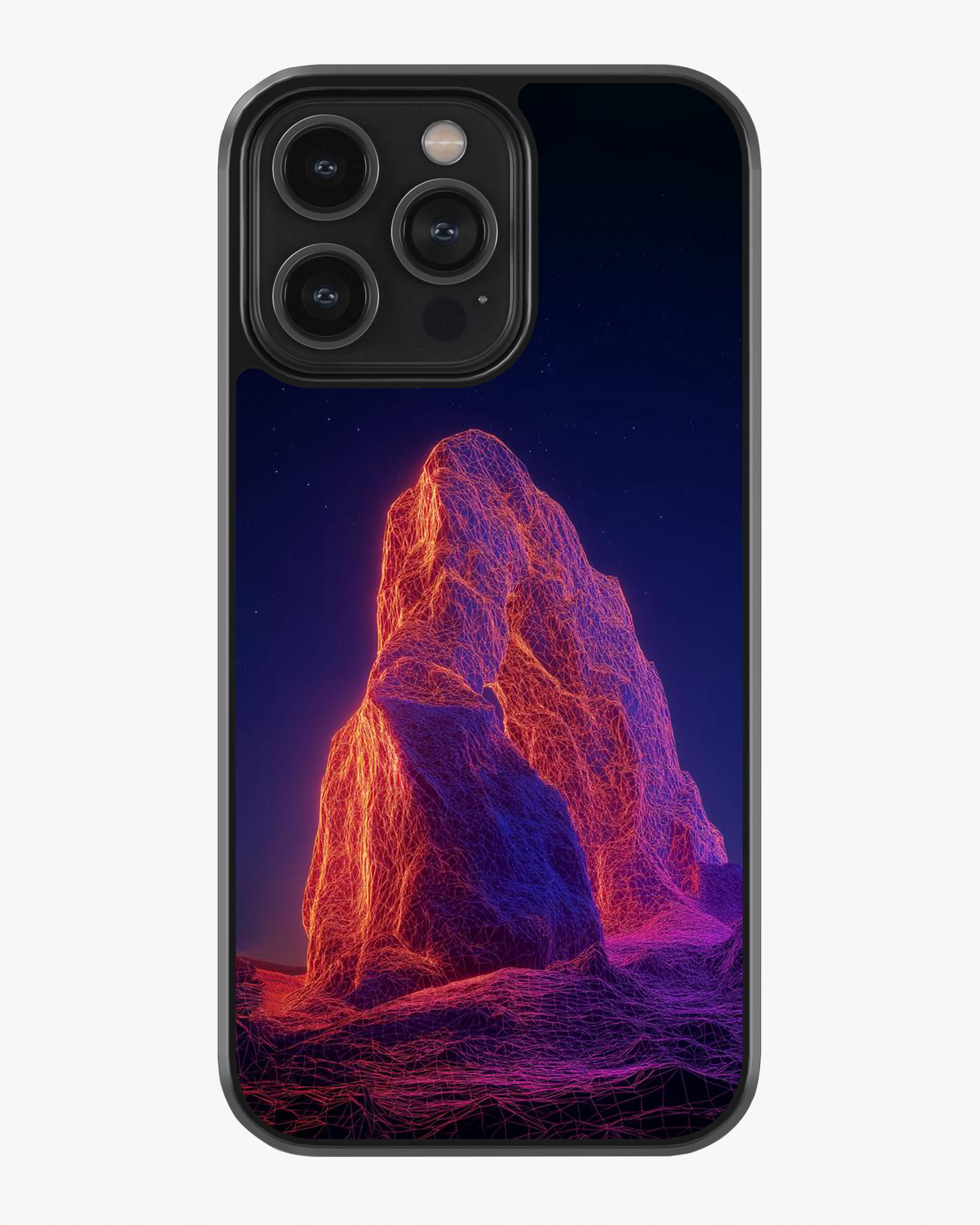 Neon Peak – Futuristic Wireframe  Case Cover Glass Case