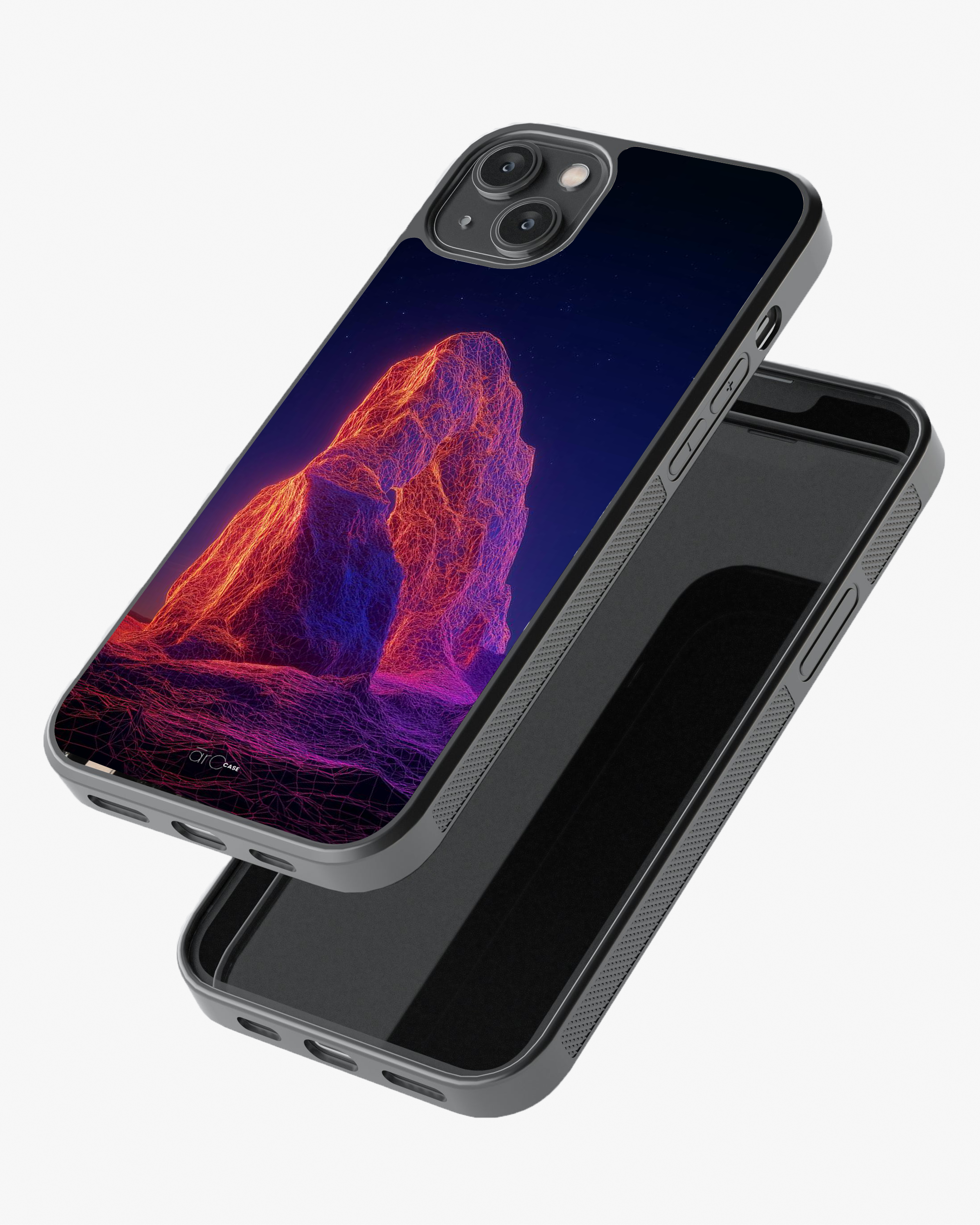 Neon Peak – Futuristic Wireframe  Case Cover Glass Case