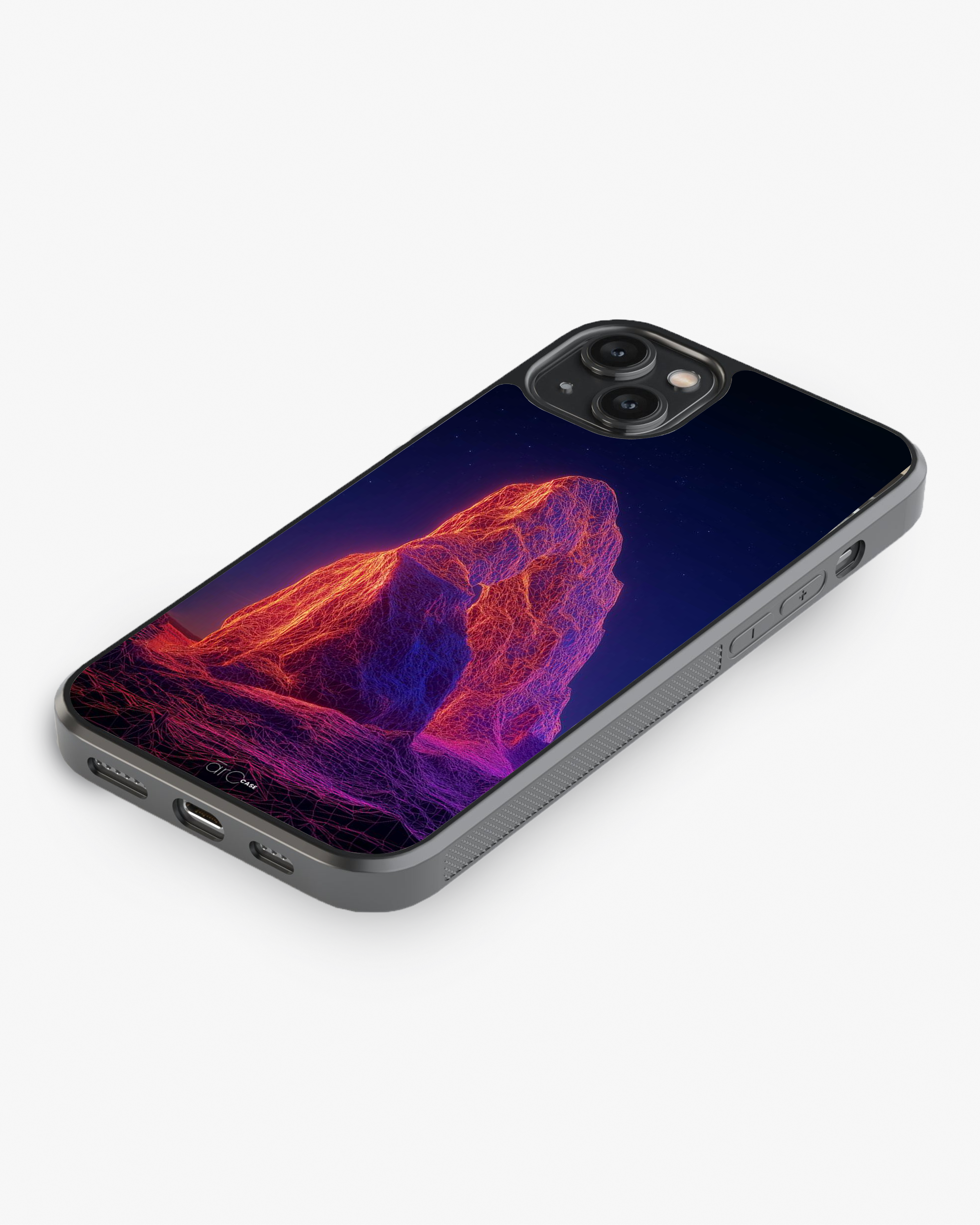 Neon Peak – Futuristic Wireframe  Case Cover Glass Case