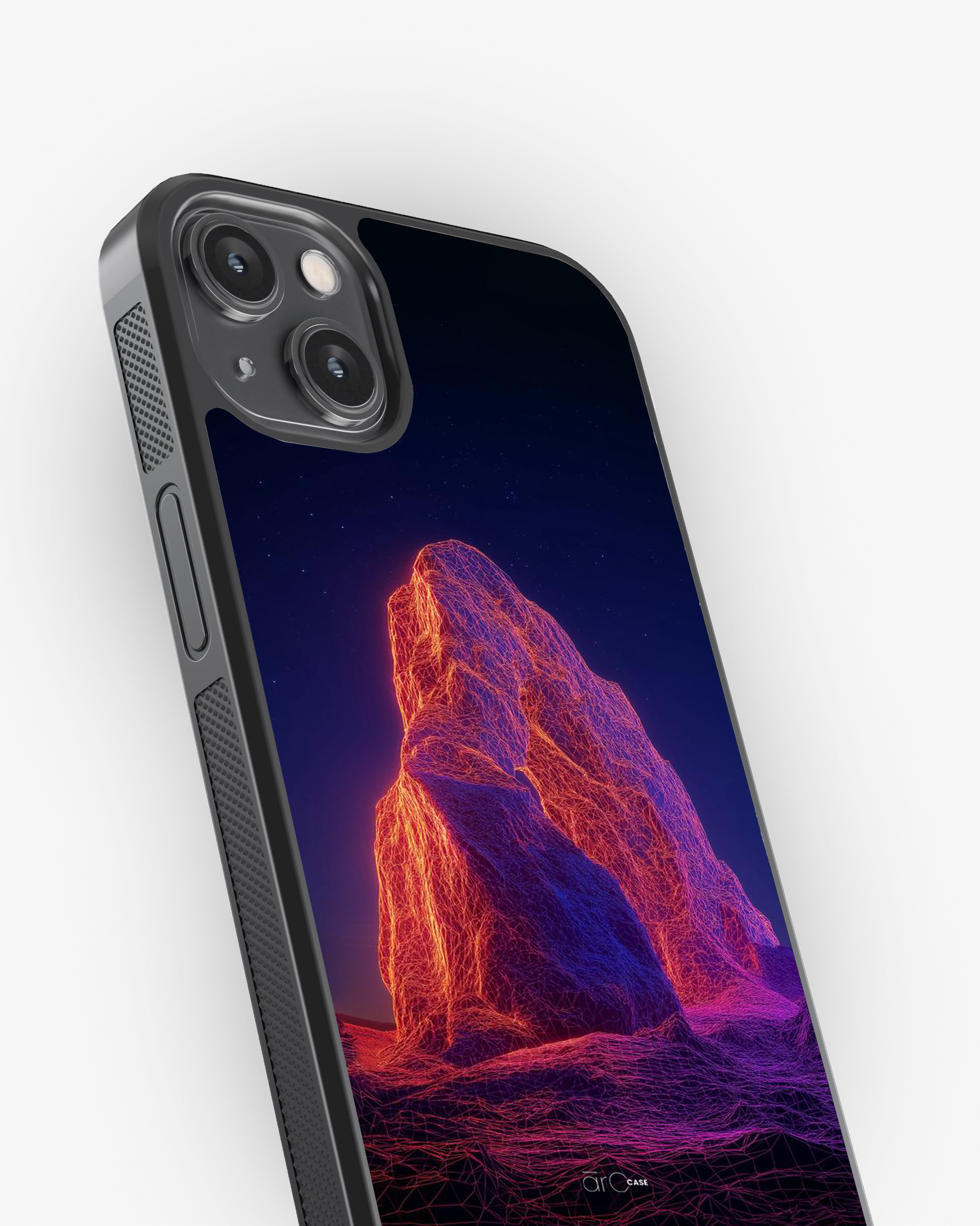Neon Peak – Futuristic Wireframe  Case Cover Glass Case
