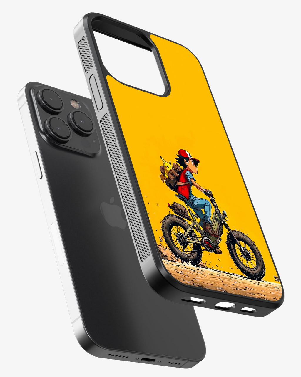 Pikachu & Rider Adventure Phone  Cover Glass Case