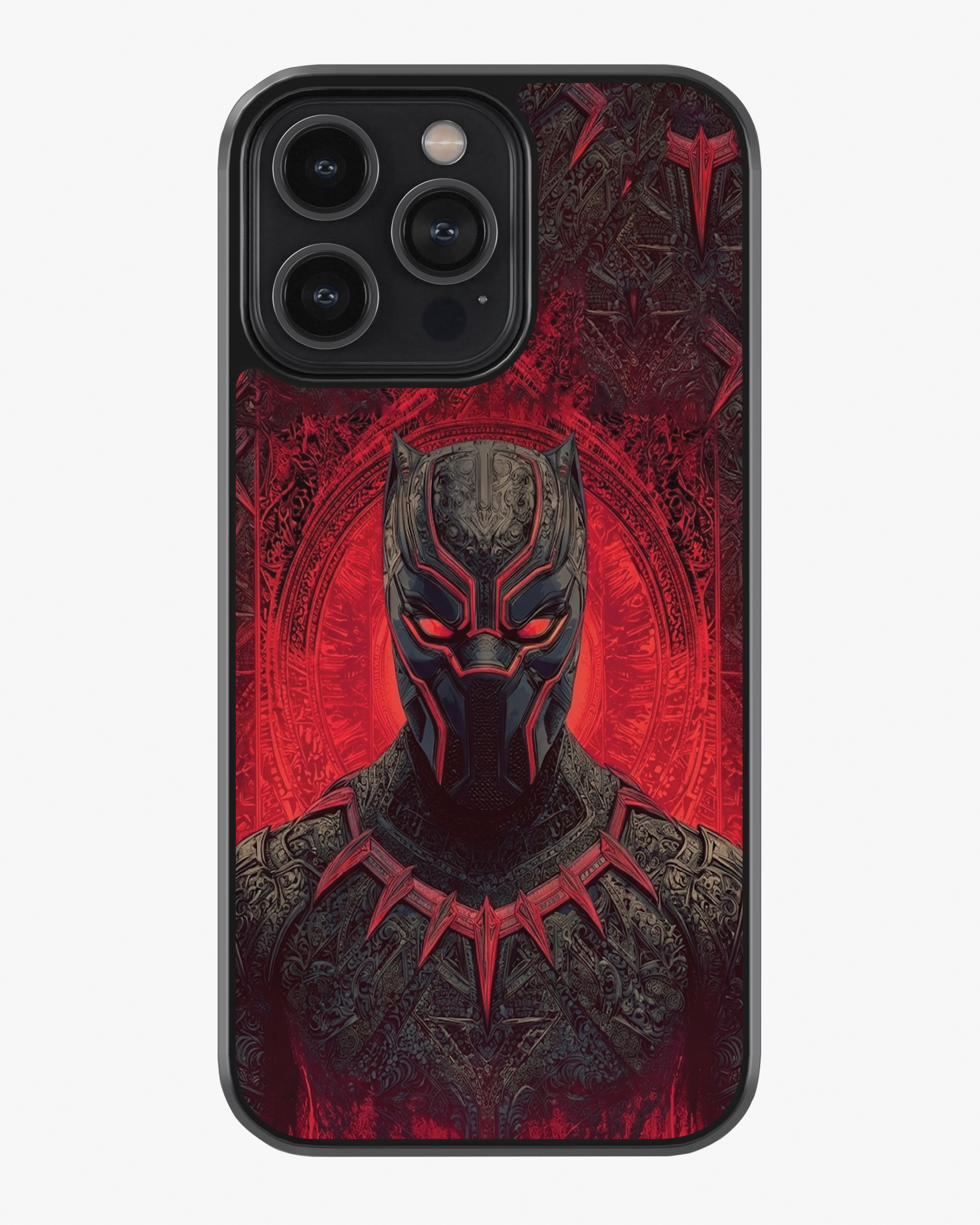 Black Panther Crimson Armor Edition Phone Cover Glass Case