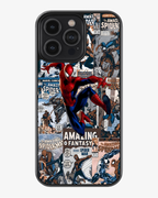 Comic Style Spider Hero Phone Glass Case