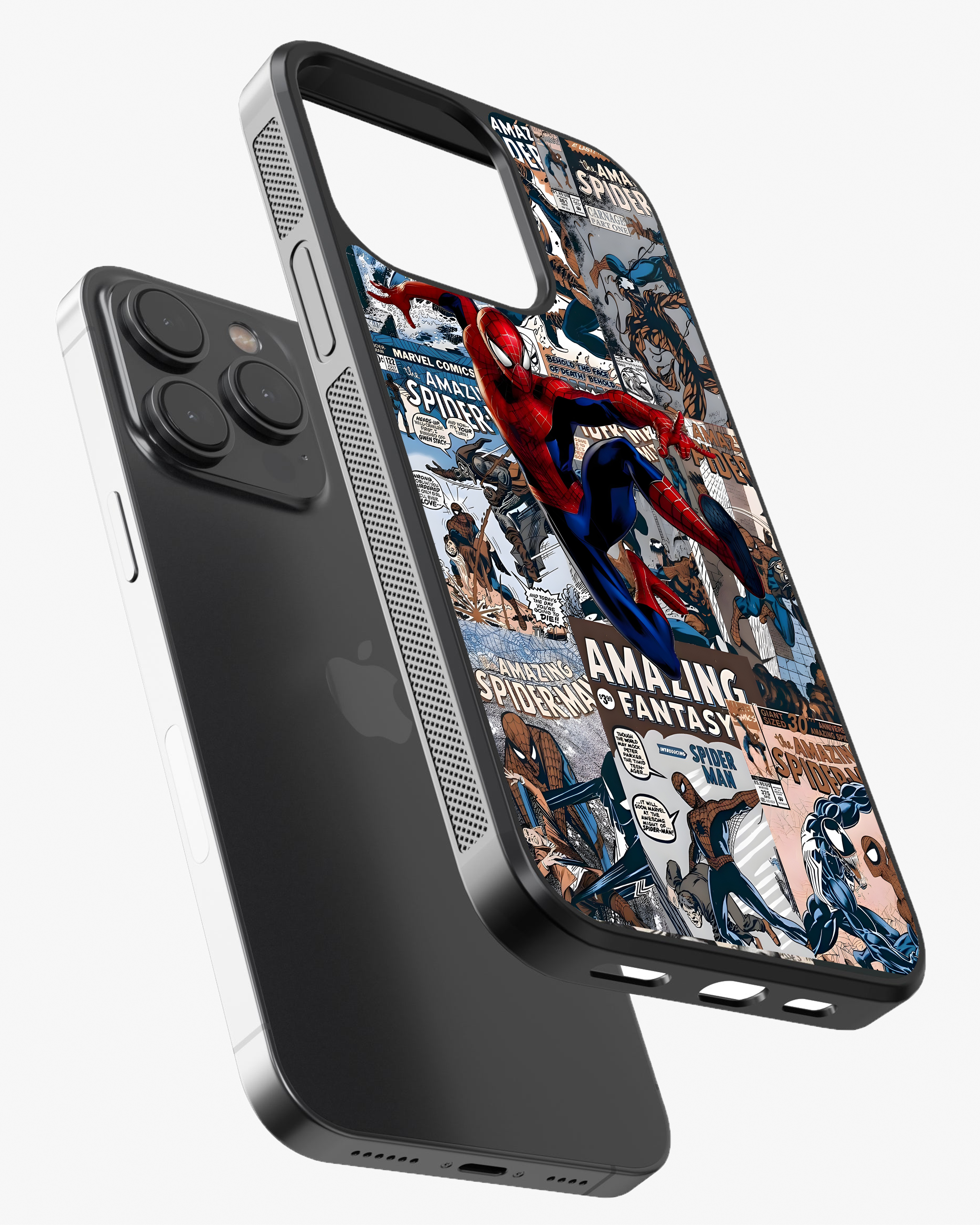 Comic Style Spider Hero Phone Glass Case