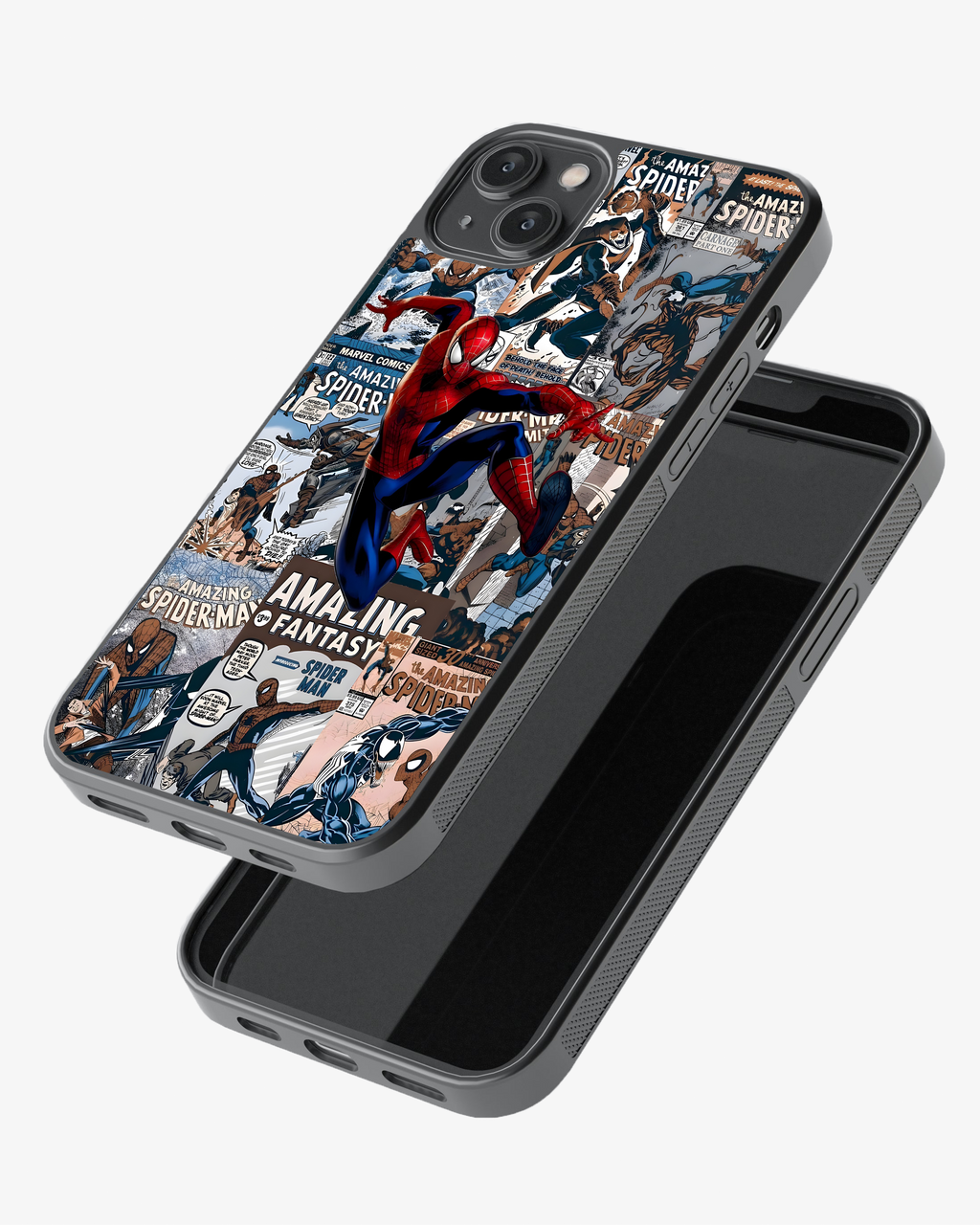 Comic Style Spider Hero Phone Glass Case