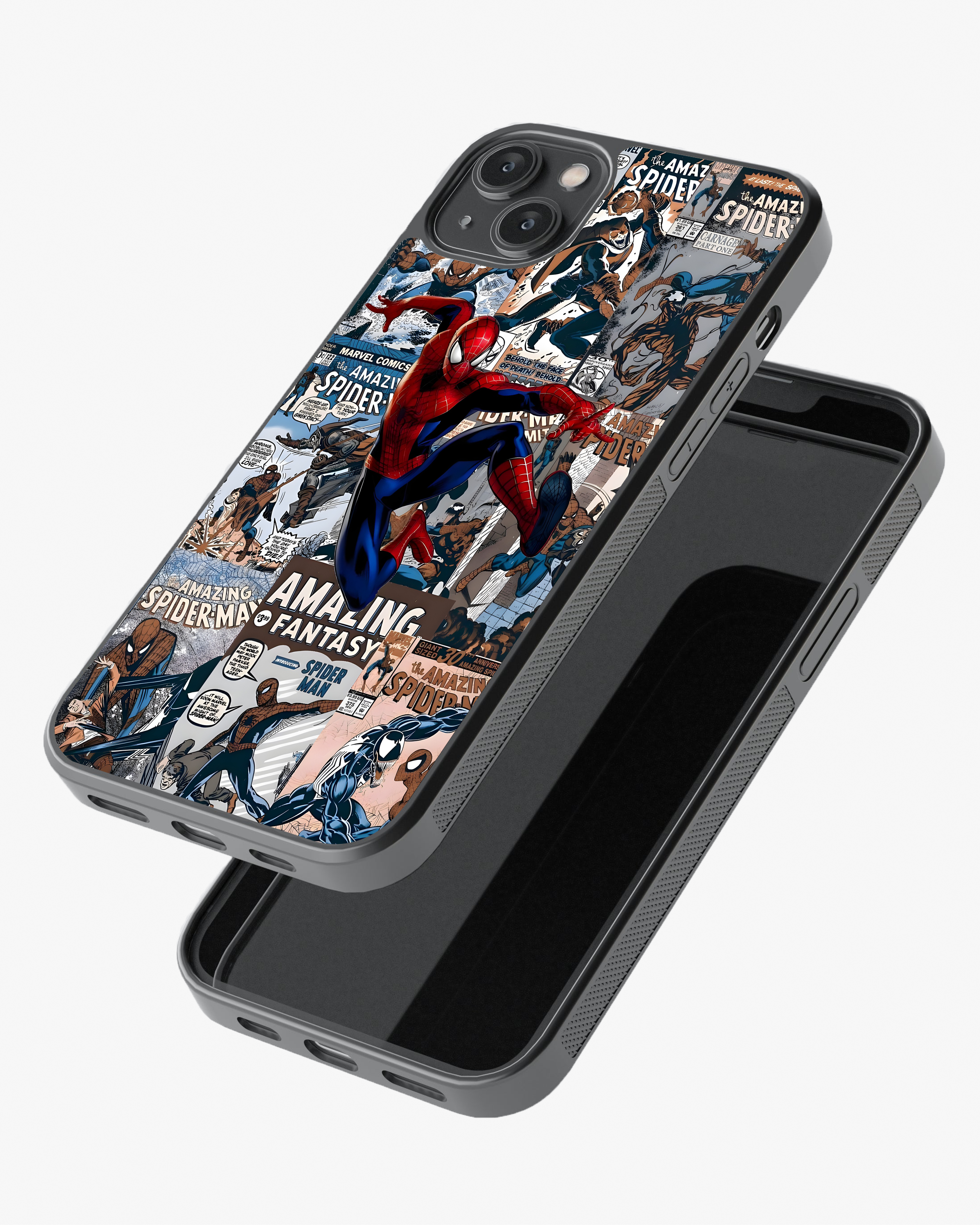 Comic Style Spider Hero Phone Glass Case