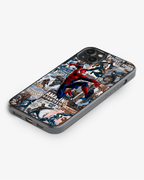Comic Style Spider Hero Phone Glass Case