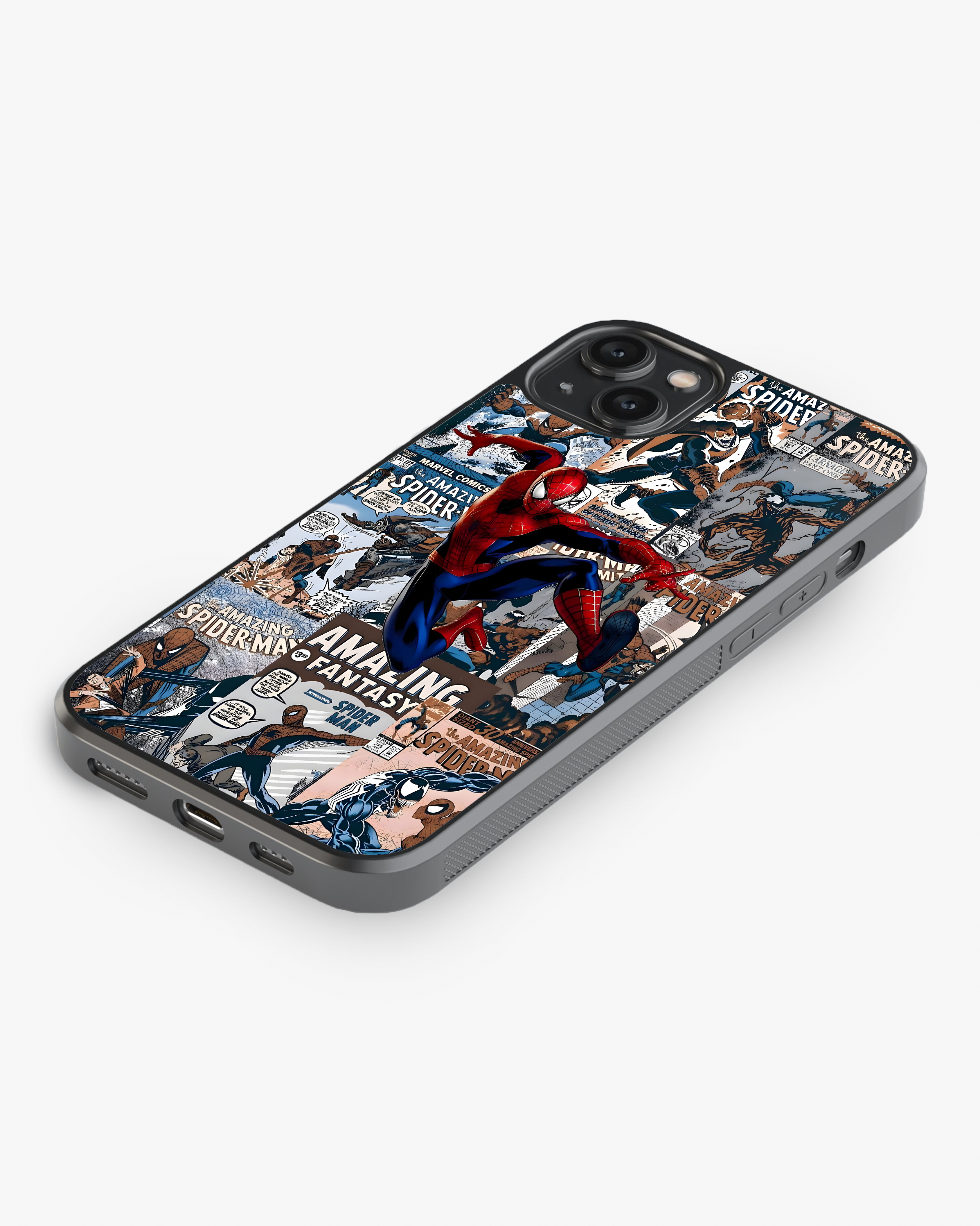 Comic Style Spider Hero Phone Glass Case
