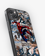 Comic Style Spider Hero Phone Glass Case