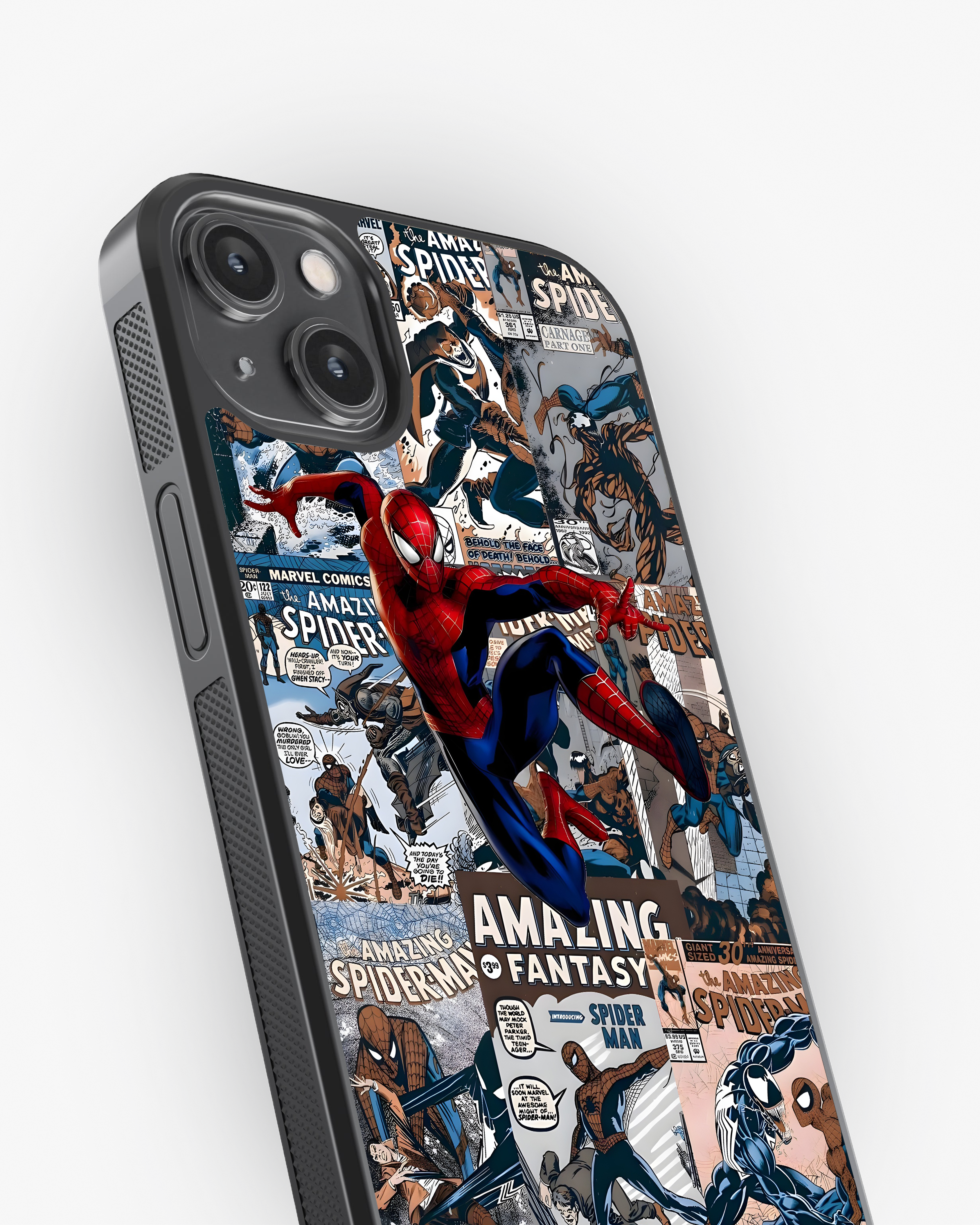 Comic Style Spider Hero Phone Glass Case