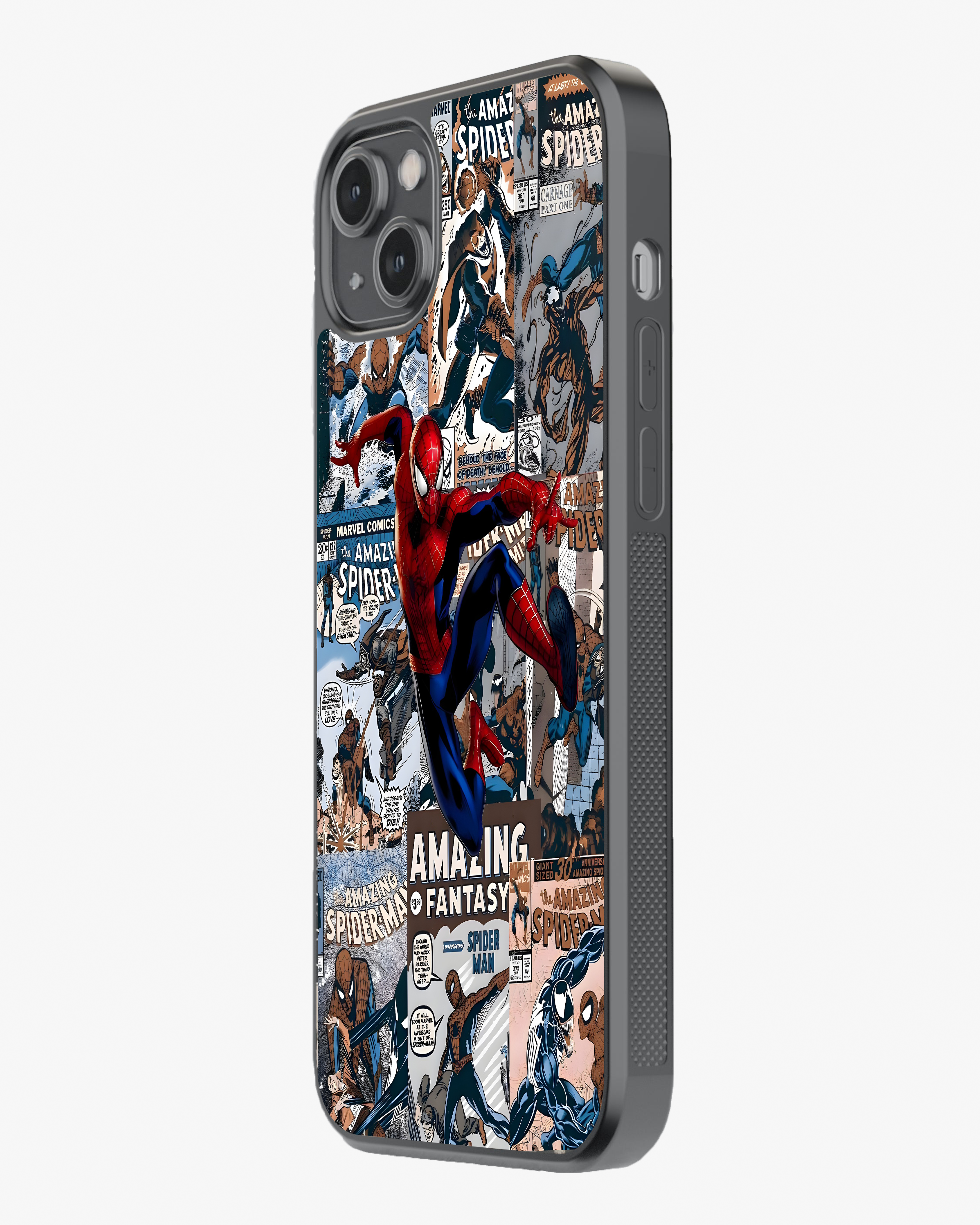 Comic Style Spider Hero Phone Glass Case