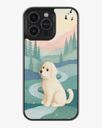 Cute Puppy Illustration Glass Case