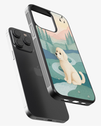 Cute Puppy Illustration Glass Case