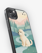Cute Puppy Illustration Glass Case