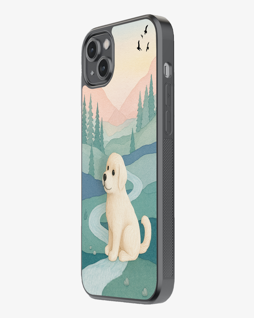 Cute Puppy Illustration Glass Case