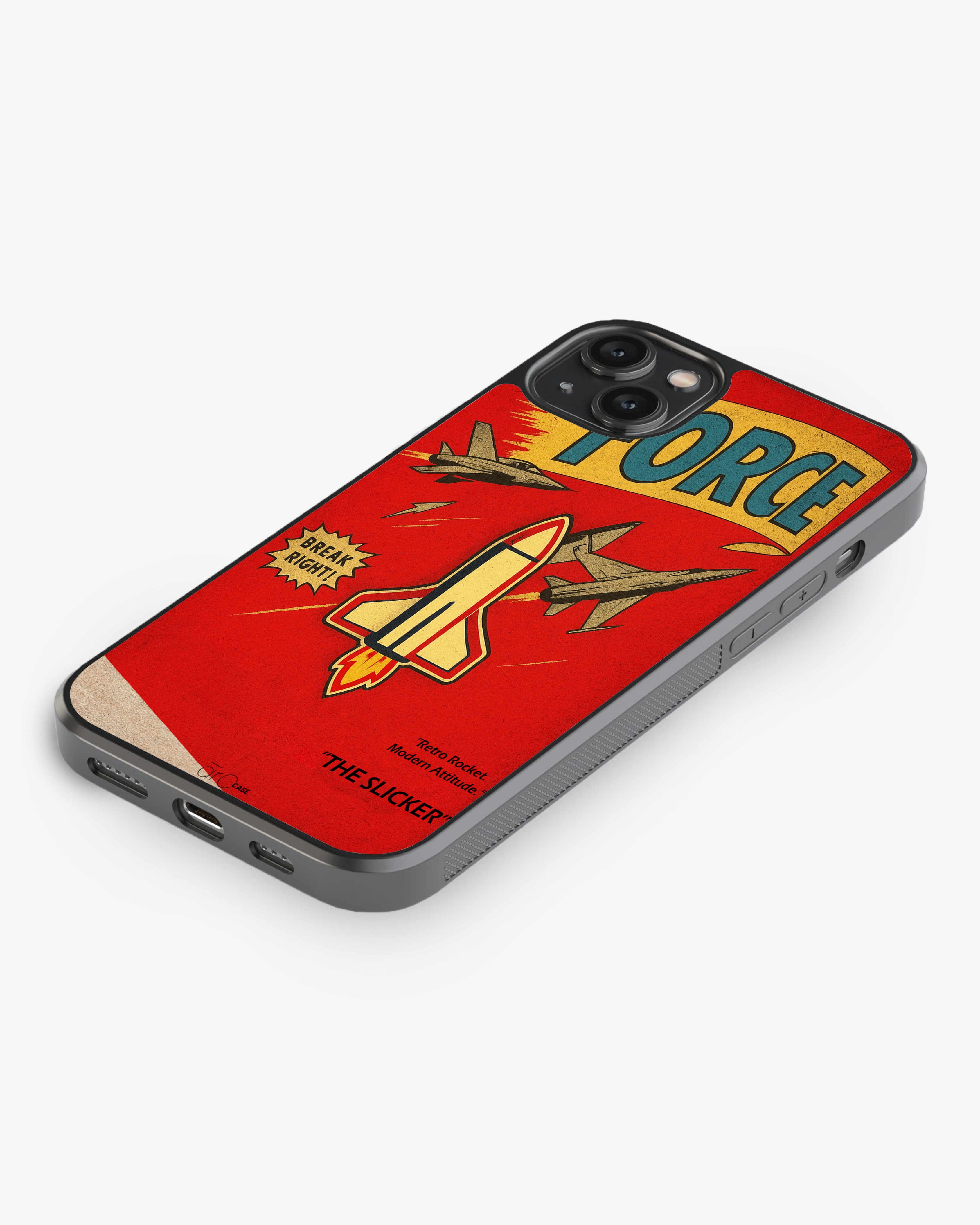 Comic Style Rocket Phone Cover Glass Case