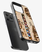 Cartoon Squad Peeking Through the Door Phone Cover Glass Case