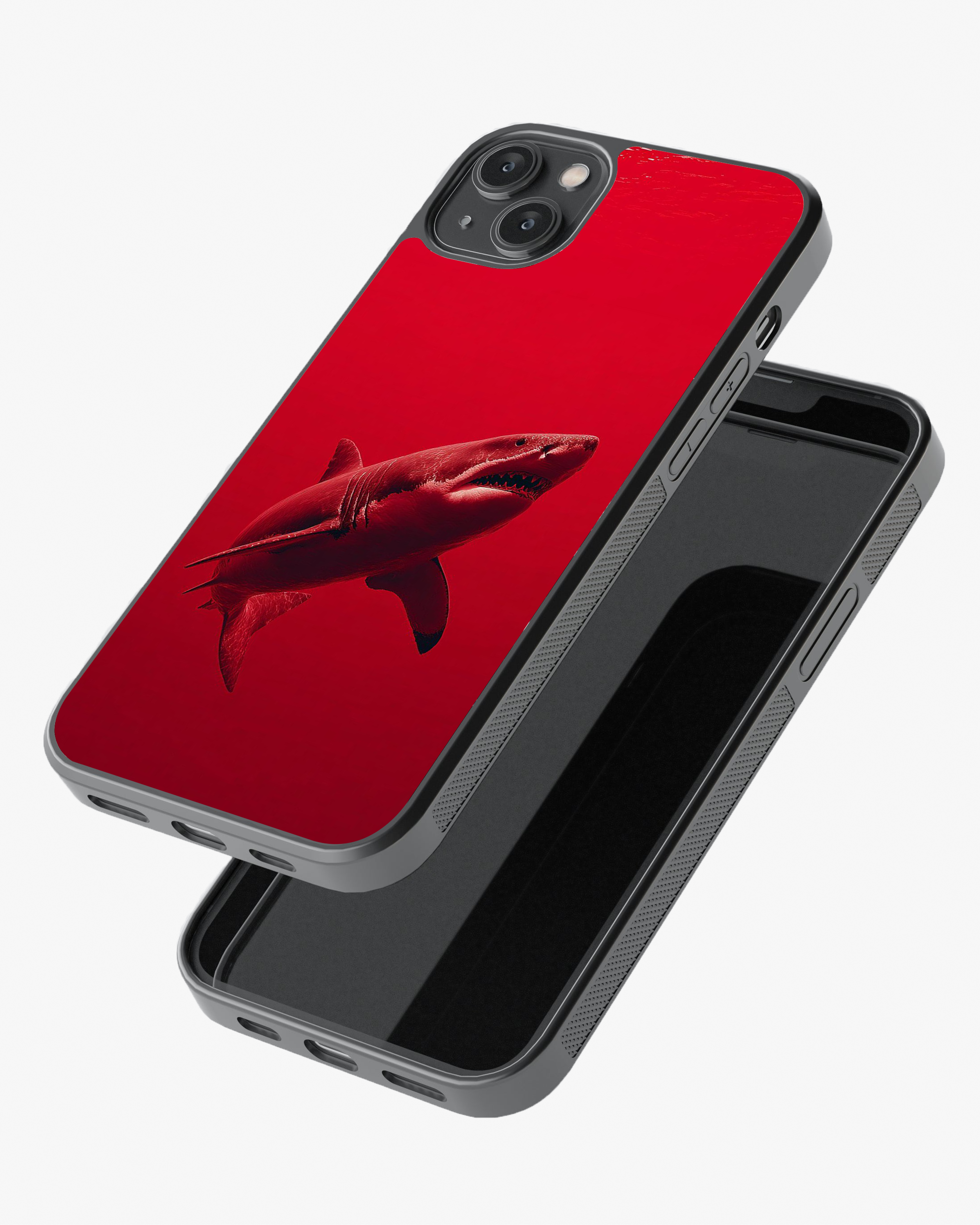 Crimson Shark Power Phone Cover Glass Case