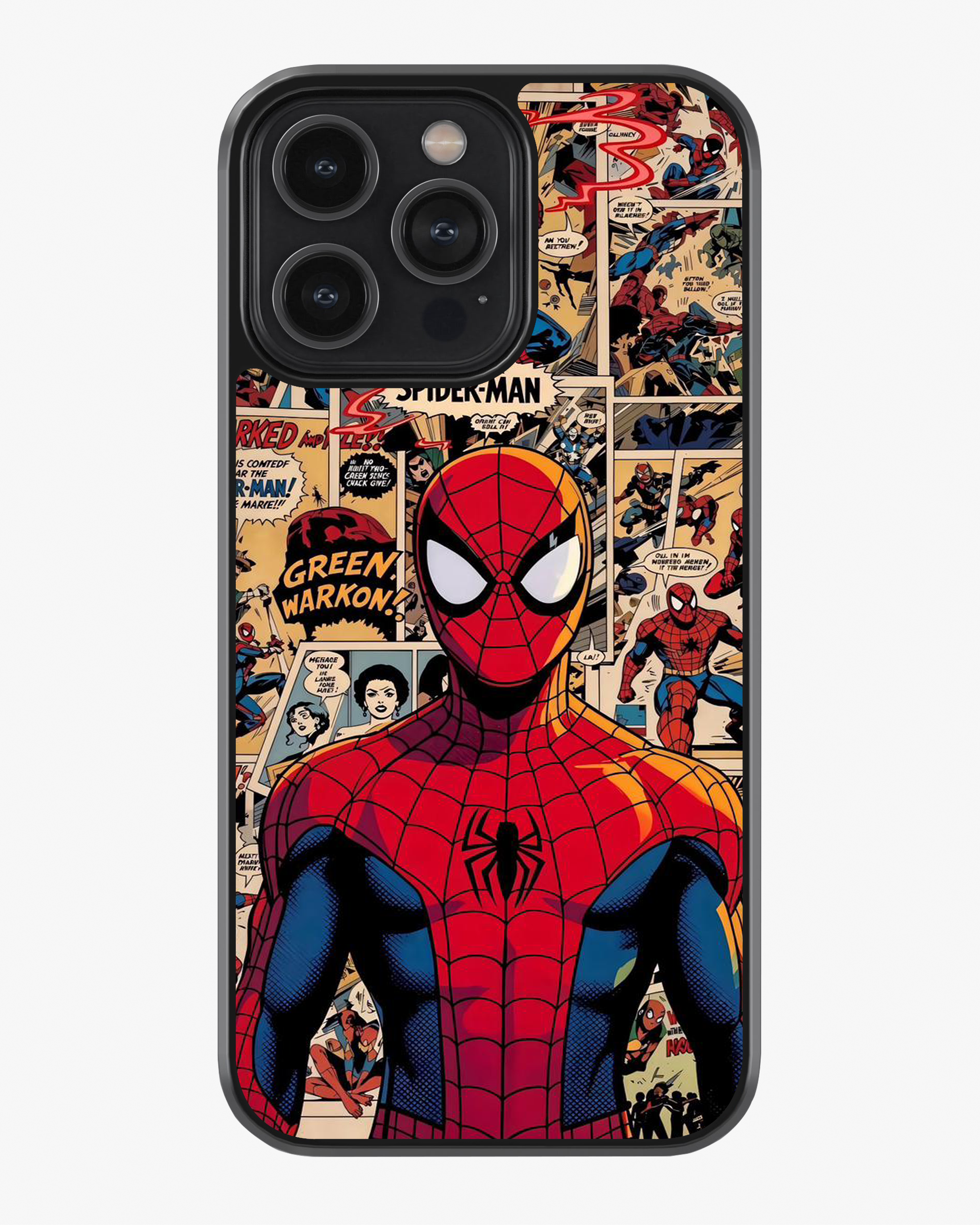 Spider-Man Vintage Comic Art  Glass Case