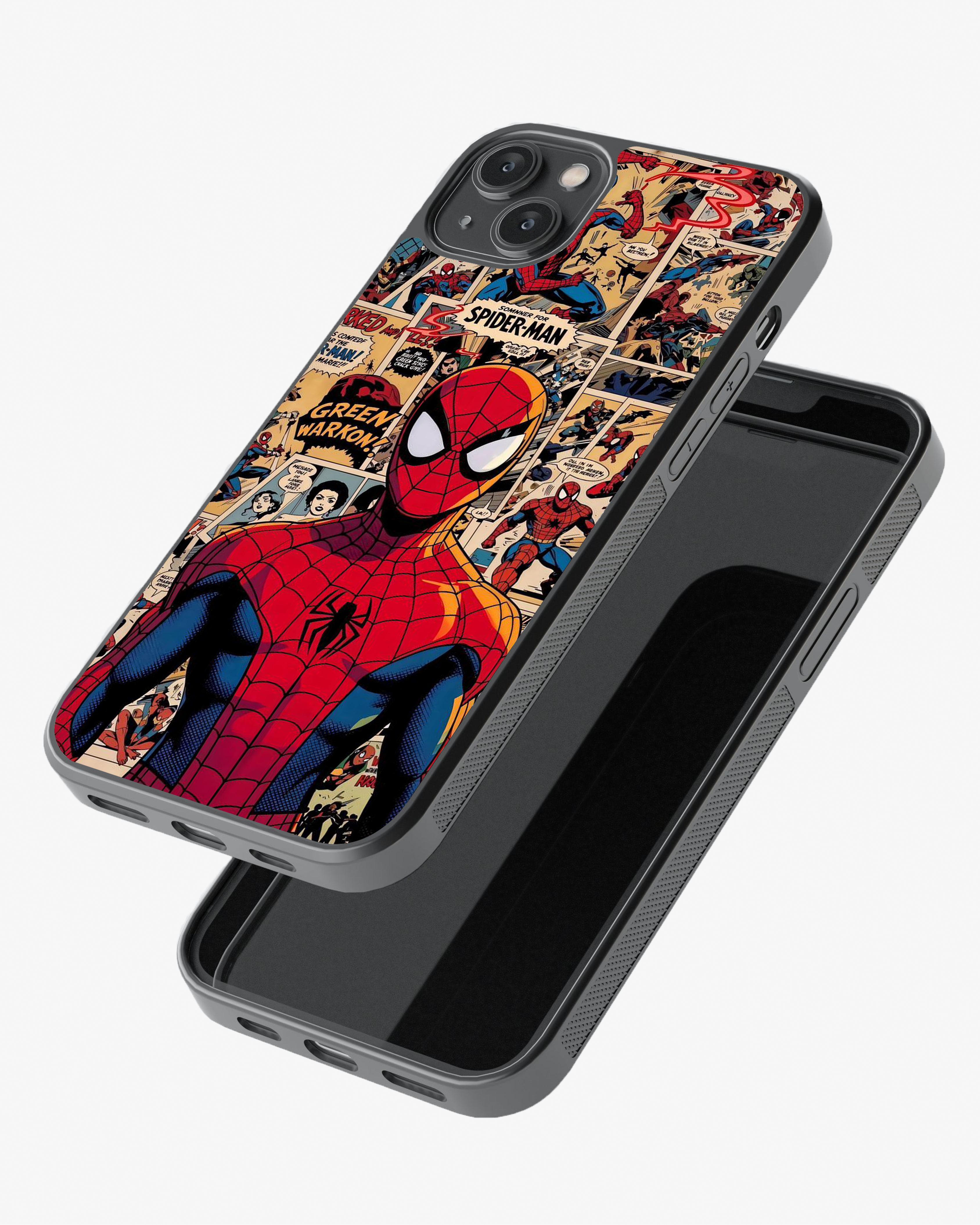 Spider-Man Vintage Comic Art  Glass Case