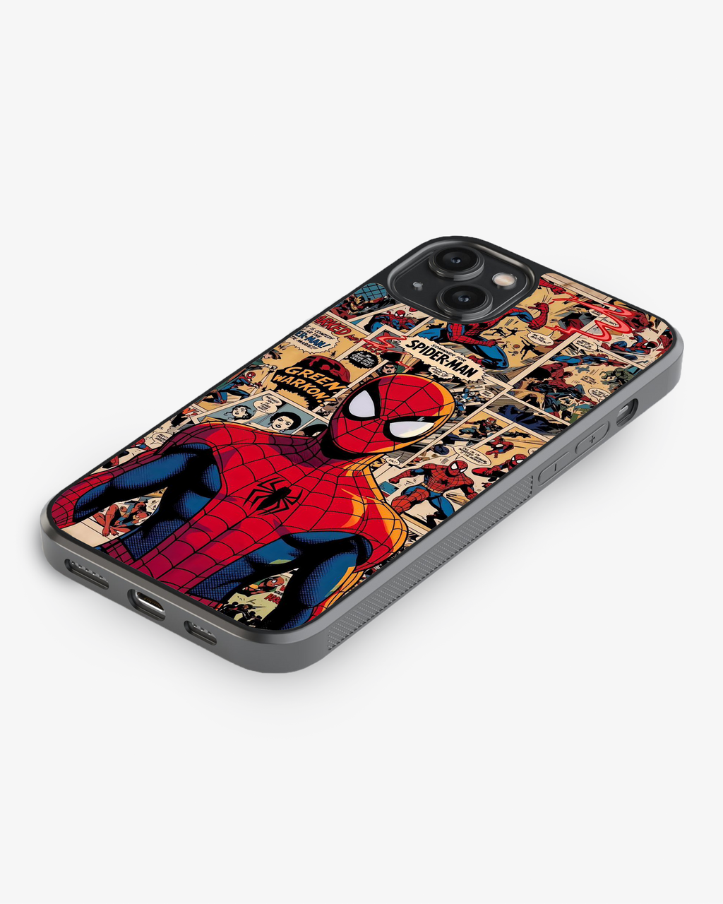 Spider-Man Vintage Comic Art  Glass Case