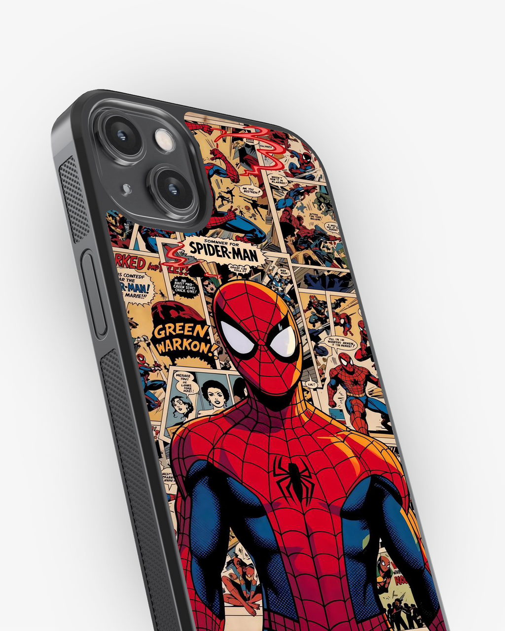 Spider-Man Vintage Comic Art  Glass Case