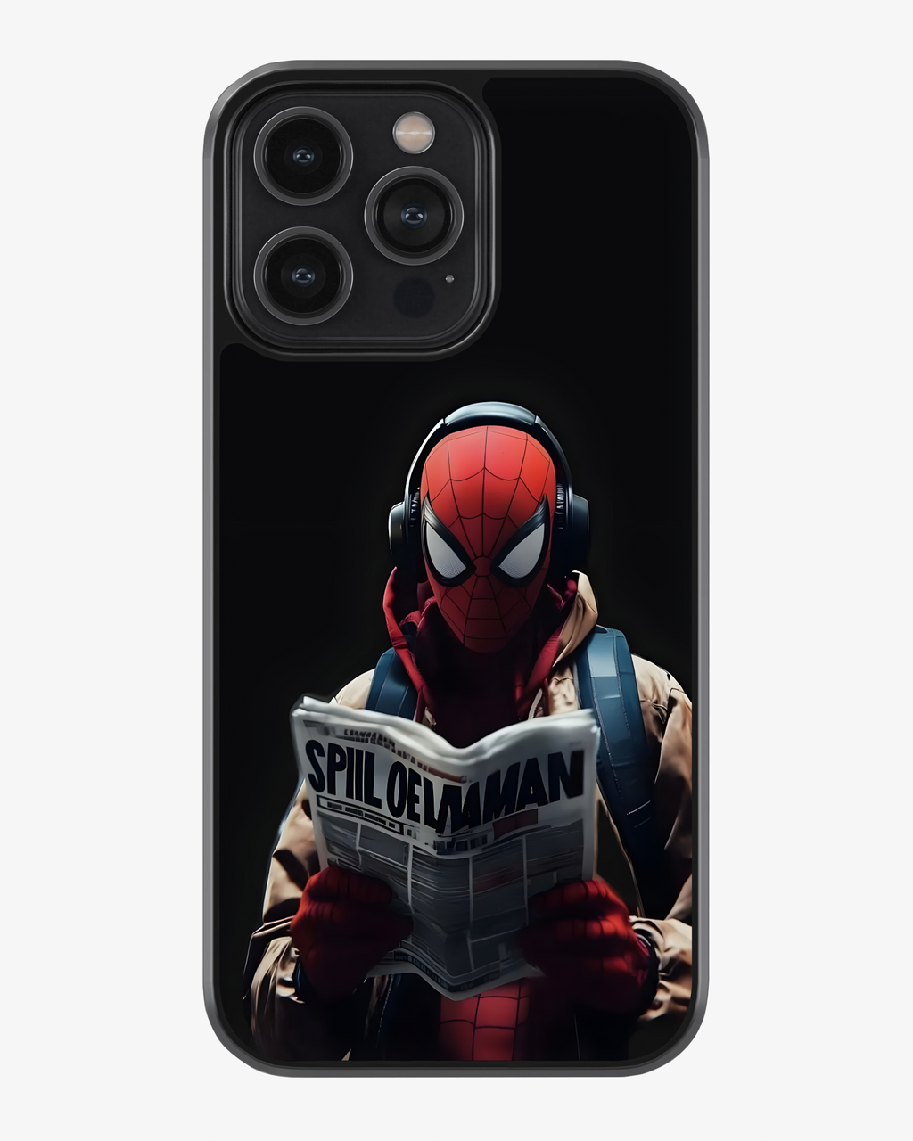 Chill Spiderman Reading Newspaper Mobile Cover Glass Case