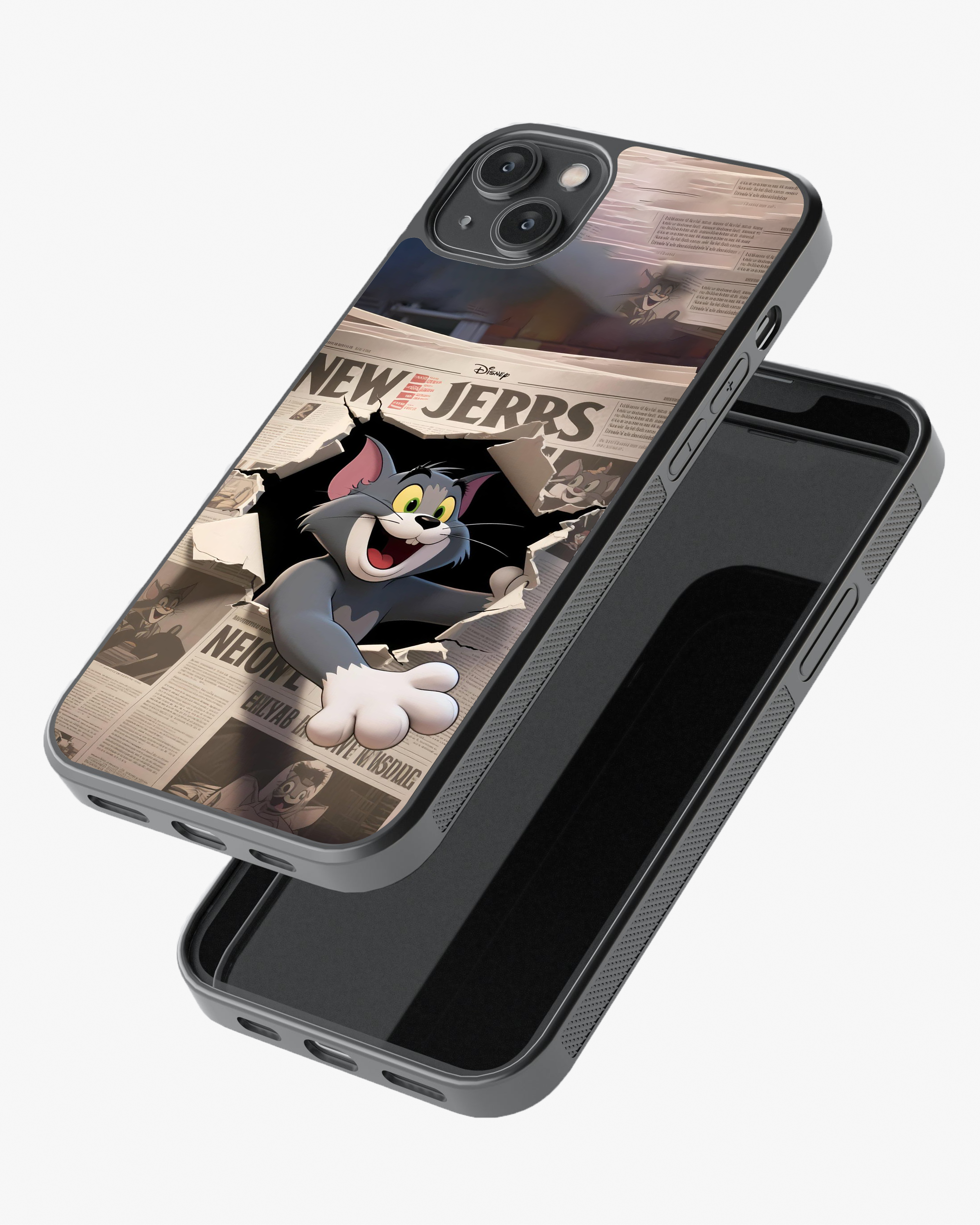 Classic Cartoon Cat Burst Phone Cover Glass Case